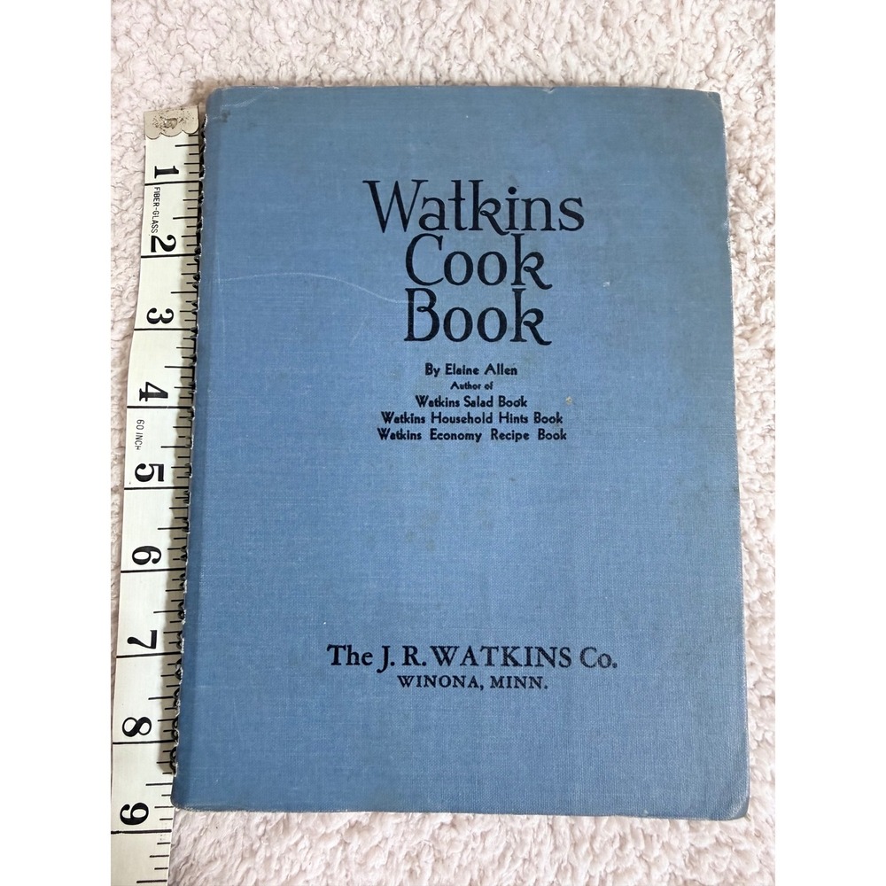 1945 Watkins Cook Book Elaine Allen 6th Edition Spiral Bound Recipes Vintage